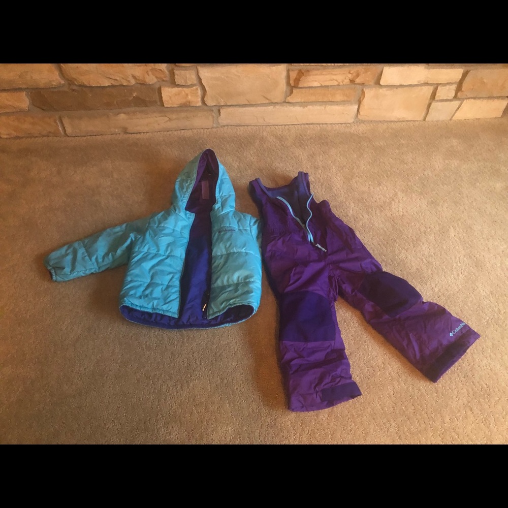 3t Columbia snowpant and reversible coat set